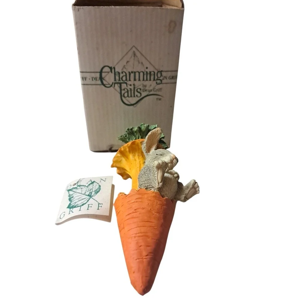 Charming Tails Figurine Rabbit Asleep on Carrot Ornament Dean Griff  RARE